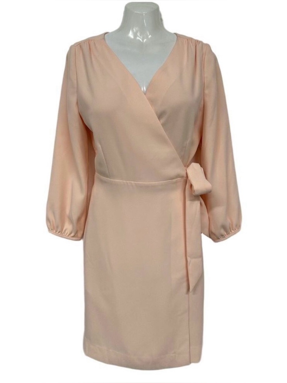 JCrew Wrap Dress Size 8 NWT Blush Pink Long Sleeve Brunch Wedding Guest Dress